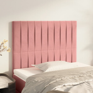 vidaXL Hoofdbord roze 100x5x118/128 cm fluweel