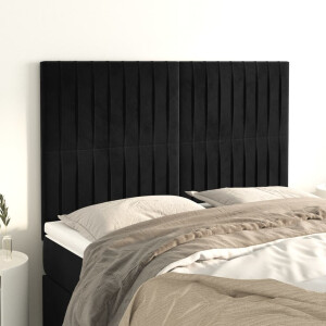 vidaXL Hoofdbord zwart 144x5x118/128 cm fluweel