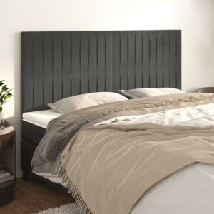 vidaXL Hoofdbord donkergrijs 160x5x118/128 cm Fluweel