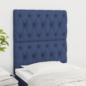 vidaXL Hoofdbord blauw 80x7x118/128 cm stof