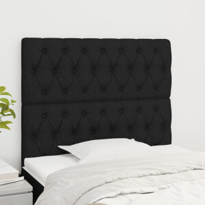 vidaXL Hoofdbord zwart 90x7x118/128 cm Stof