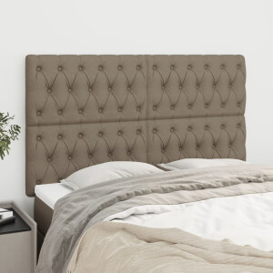 vidaXL Hoofdbord taupe 144x7x118/128 cm Stof