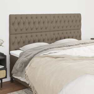 vidaXL Hoofdbord taupe 200x7x118/128 cm Stof