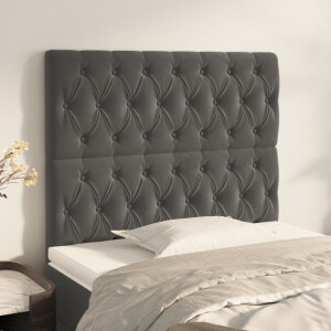 vidaXL Hoofdbord donkergrijs 90x7x118/128 cm fluweel