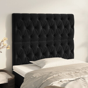 vidaXL Hoofdbord zwart 90x7x118/128 cm fluweel