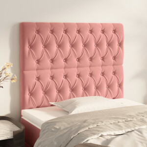 vidaXL Hoofdbord roze 100x7x118/128 cm fluweel