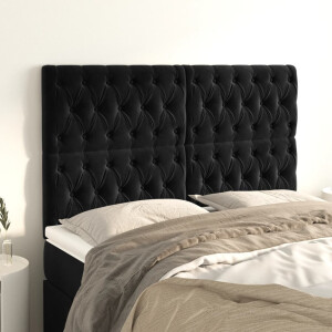 vidaXL Hoofdbord zwart 160x7x118/128 cm fluweel