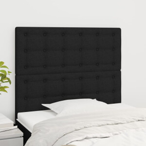 vidaXL Hoofdbord zwart 100x5x118/128 cm stof