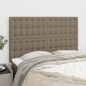 vidaXL Hoofdbord taupe 144x5x118/128 cm Stof