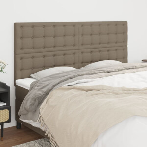vidaXL Hoofdbord taupe 160x5x118/128 cm Stof
