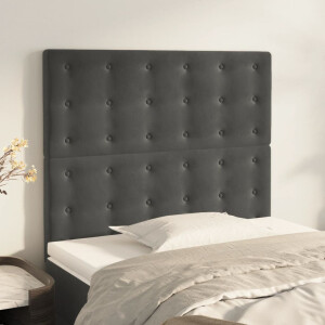 vidaXL Hoofdbord donkergrijs 80x5x118/128 cm Fluweel