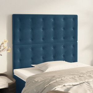 vidaXL Hoofdbord donkerblauw 80x5x118/128 cm fluweel