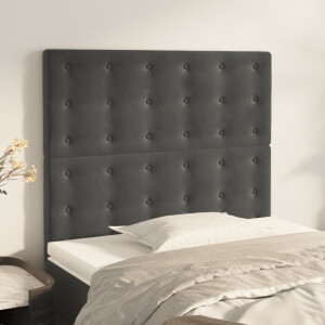 vidaXL Hoofdbord donkergrijs 90x5x118/128 cm fluweel