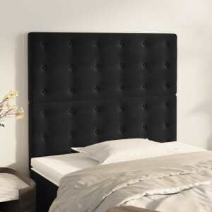 vidaXL Hoofdbord zwart 90x5x118/128 cm fluweel