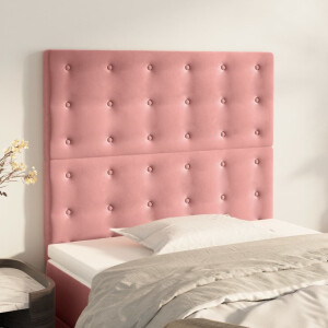vidaXL Hoofdbord roze 90x5x118/128 cm fluweel