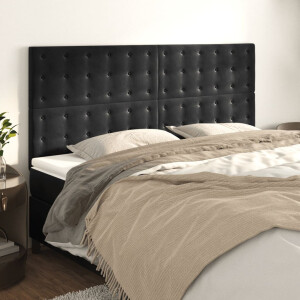vidaXL Hoofdbord zwart 180x5x118/128 cm fluweel