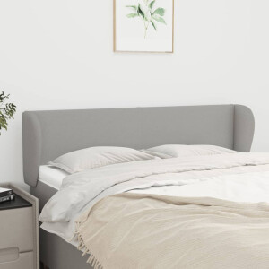vidaXL Hoofdbord met randen 147x23x78/88 cm stof lichtgrijs