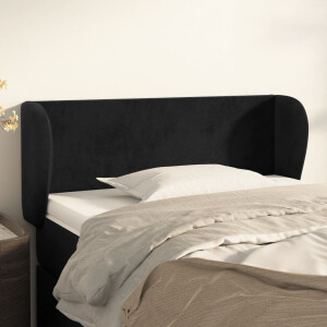 vidaXL Hoofdbord met randen 83x23x78/88 cm fluweel zwart