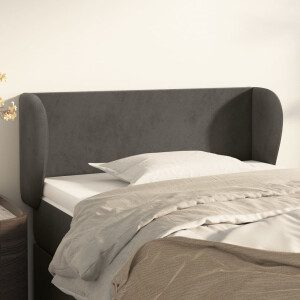 vidaXL Hoofdbord met randen 103x23x78/88 cm fluweel donkergrijs