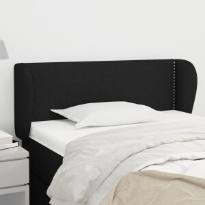 vidaXL Hoofdbord met randen 93x23x78/88 cm stof zwart