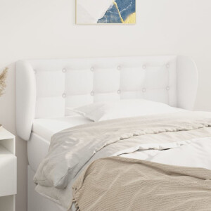 vidaXL Hoofdbord met randen 93x23x78/88 cm kunstleer wit
