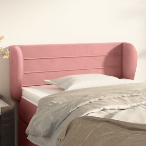 vidaXL Hoofdbord met randen 103x23x78/88 cm fluweel roze
