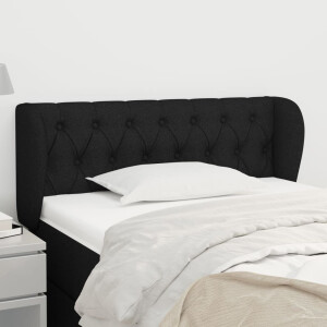 vidaXL Hoofdbord met randen 103x23x78/88 cm stof zwart
