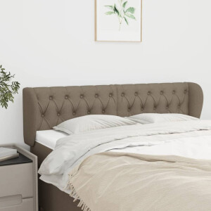vidaXL Hoofdbord met randen 163x23x78/88 cm stof taupe