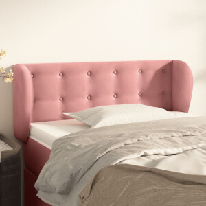vidaXL Hoofdbord met randen 103x23x78/88 cm fluweel roze
