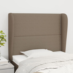 vidaXL Hoofdbord met randen 103x23x118/128 cm stof taupe