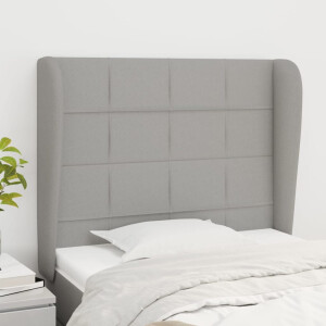 vidaXL Hoofdbord met randen 103x23x118/128 cm stof lichtgrijs