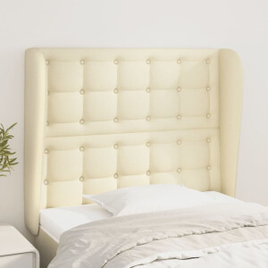 vidaXL Hoofdbord met randen 83x23x118/128 cm kunstleer crèmekleurig