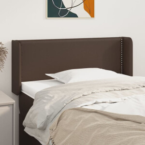 vidaXL Hoofdbord met randen 93x16x78/88 cm kunstleer bruin