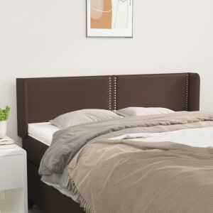 vidaXL Hoofdbord met randen 147x16x78/88 cm kunstleer bruin