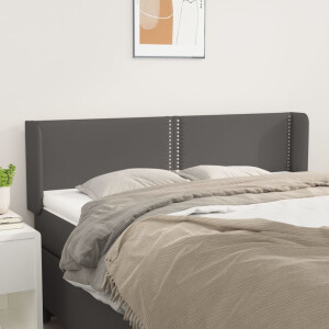 vidaXL Hoofdbord met randen 147x16x78/88 cm kunstleer grijs