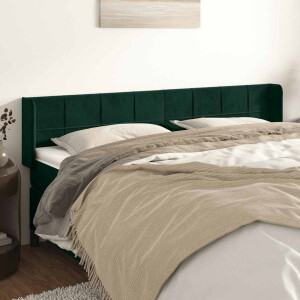 vidaXL Hoofdbord met randen 183x16x78/88 cm fluweel donkergroen