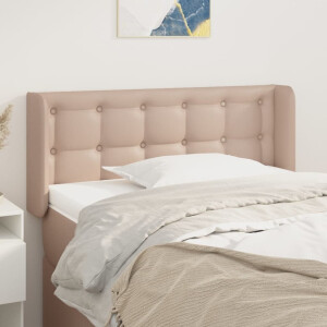 vidaXL Hoofdbord met randen 103x16x78/88 cm kunstleer cappuccinokleur