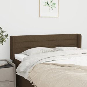 vidaXL Hoofdbord met randen 147x16x78/88 cm stof donkerbruin