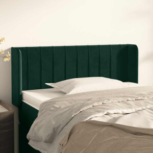 vidaXL Hoofdbord met randen 93x16x78/88 cm fluweel donkergroen