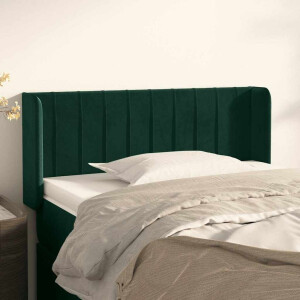 vidaXL Hoofdbord met randen 103x16x78/88 cm fluweel donkergroen