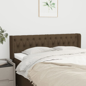 vidaXL Hoofdbord met randen 163x16x78/88 cm stof donkerbruin