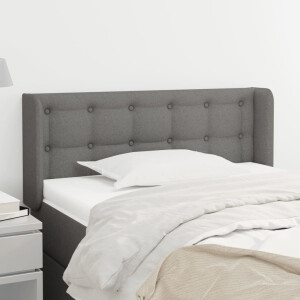 vidaXL Hoofdbord met randen 93x16x78/88 cm stof donkergrijs