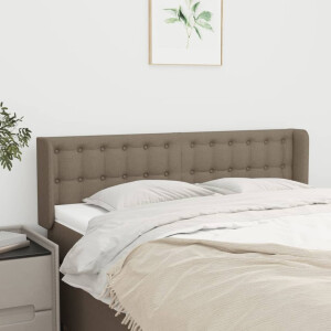 vidaXL Hoofdbord met randen 147x16x78/88 cm stof taupe