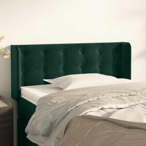 vidaXL Hoofdbord met randen 93x16x78/88 cm fluweel donkergroen