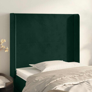 vidaXL Hoofdbord met randen 83x16x118/128 cm fluweel groen