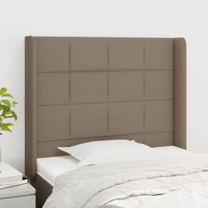 vidaXL Hoofdbord met randen 93x16x118/128 cm stof taupe