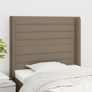 vidaXL Hoofdbord met randen 93x16x118/128 cm stof taupe