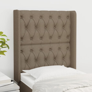 vidaXL Hoofdbord met randen 83x16x118/128 cm stof taupe