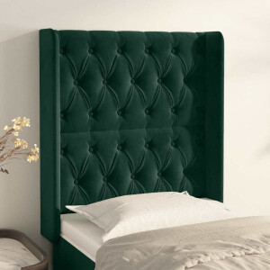 vidaXL Hoofdbord met randen 83x16x118/128 cm fluweel groen