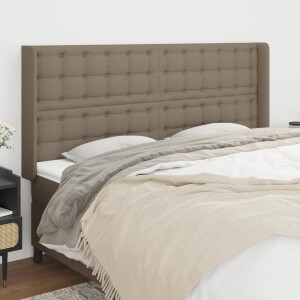 vidaXL Hoofdbord met randen 183x16x118/128 cm stof taupe